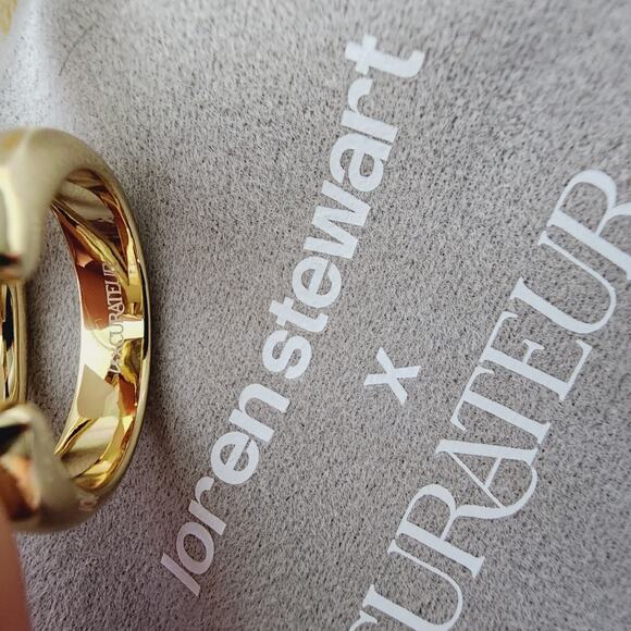 Loren Stewart Deux Open Stacked Double Band Ring - Size 7 - Gold Plated NWT - Picture 7 of 11